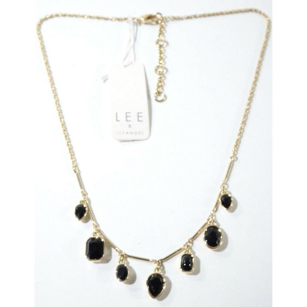 Lee by Lee Angel Womens Dainty Short Necklace NWT 85 Black